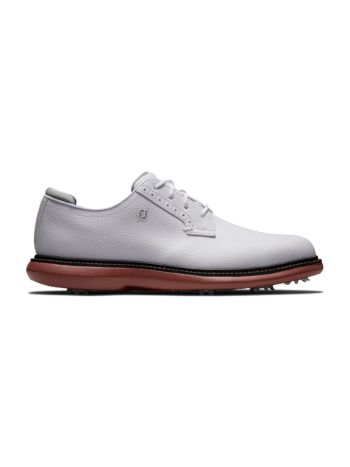 FootJoy Traditions Blucher XW Golf Shoes - White/Brick