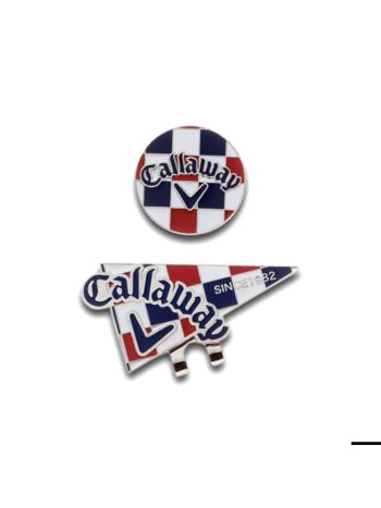 Callaway Flag Hat Clip Marker - White/Red