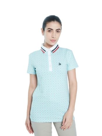 Athletic Drive Women Abstract Print Golf Polo - Mint