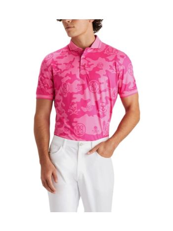 G/FORE Pink Exploded Icon Camo Regular Fit Polo T-Shirt