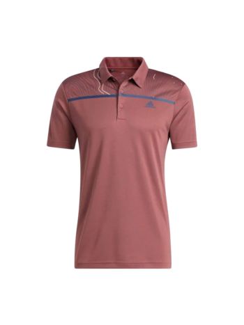 Adidas Men's Core Chest Print Polo Burgundy