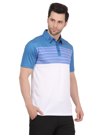 Athletic Drive Placement Stripes AD Men Polo Teal