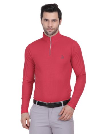 Athletic Drive Solid Full Sleeve Polo (RED)