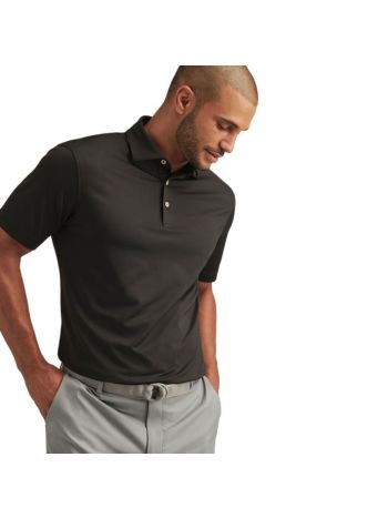 Peter Millar Solid Performance Golf Polo - Black