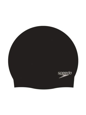 Speedo Adult Plain Moulded Silicone Swimming Cap-Black 8709849097