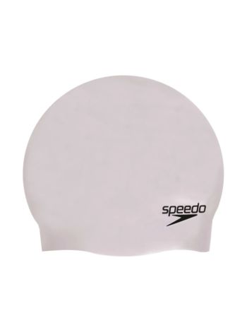 Speedo Adult Plain Moulded Silicone Swimming Cap-Grey 8709849086